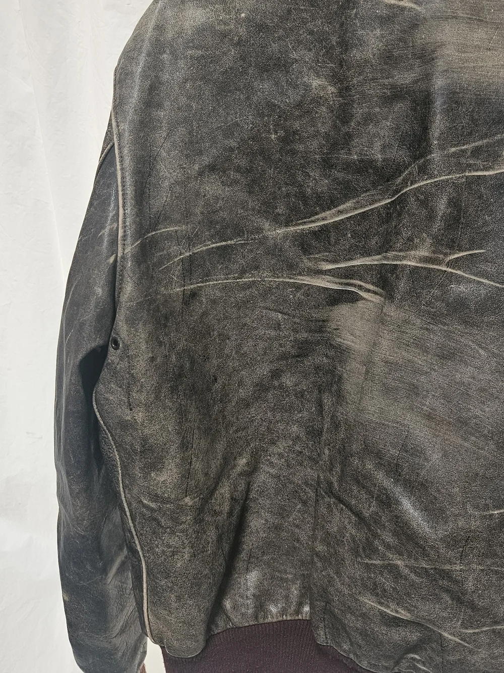 Banana Republic Distressed Vintage Brown Leather Bomber Jacket